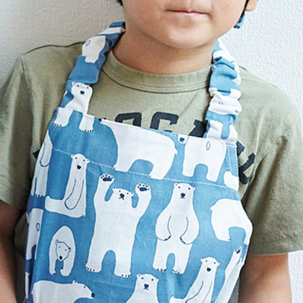 エプロン キッズ 白くま 3点セット コニー 綿 （ 子供用エプロン
