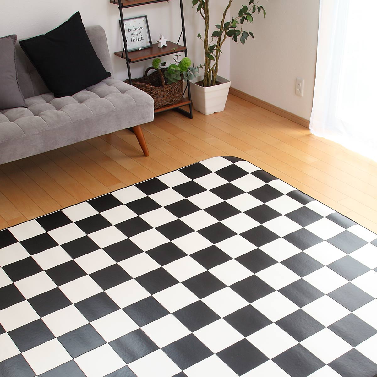 フェデポリマーブル ラグ 182×260cm ラグマット チェッカー 既製サイズ