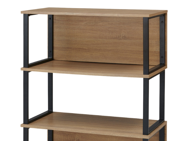 オープンシェルフ 3段 スチールフレーム オフィス収納 幅90cm （ 本棚