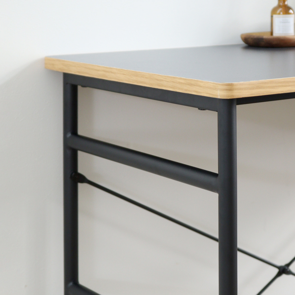 弘益 ワークデスク 幅90cm 棚付 木製 メラミン スチール （ パソコン