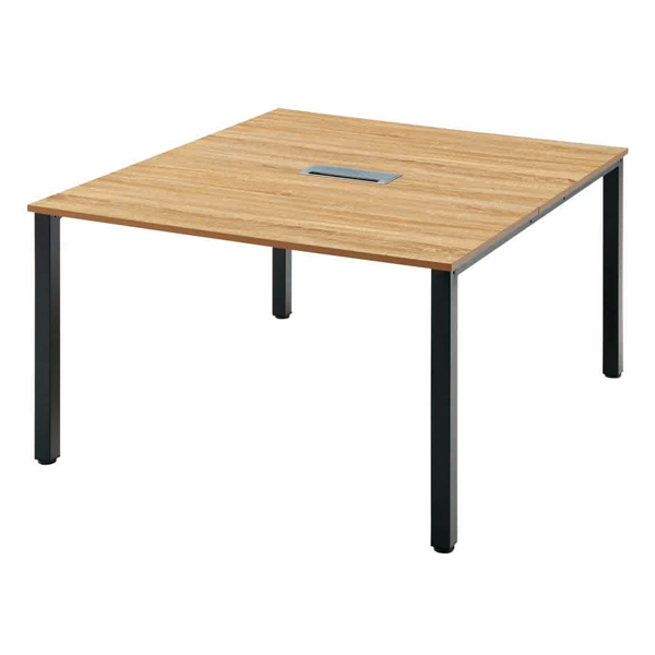 IKEA イケア 大型正方形 ミーティングテーブル 良品 140×140cm コンセントボックスあり 会議机 (GA68) デスク 幅140cm オフィスデスク コンセントボックス ミーティング