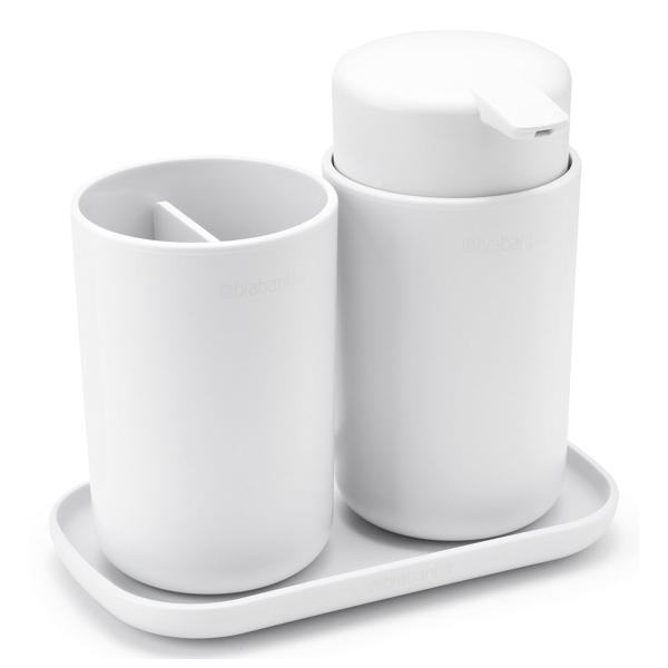 バスルームアクセサリー 3点セット ブラバンシア brabantia 洗面トレー ディスペンサー 歯ブラシホルダー （ 多機能トレー 洗面 ソープディスペンサー ）｜livingut｜03