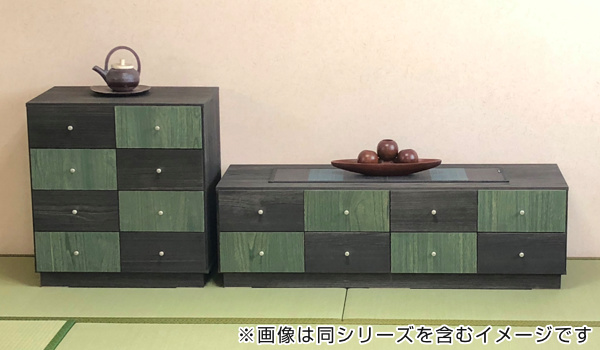 マーゼルン ミドルチェスト 4段6杯 桐たんす 市松模様 約幅64cm 開梱