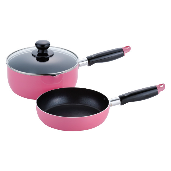 和平フレイズ フライパン 雪平鍋 18cm IH対応 2点セット カラフル