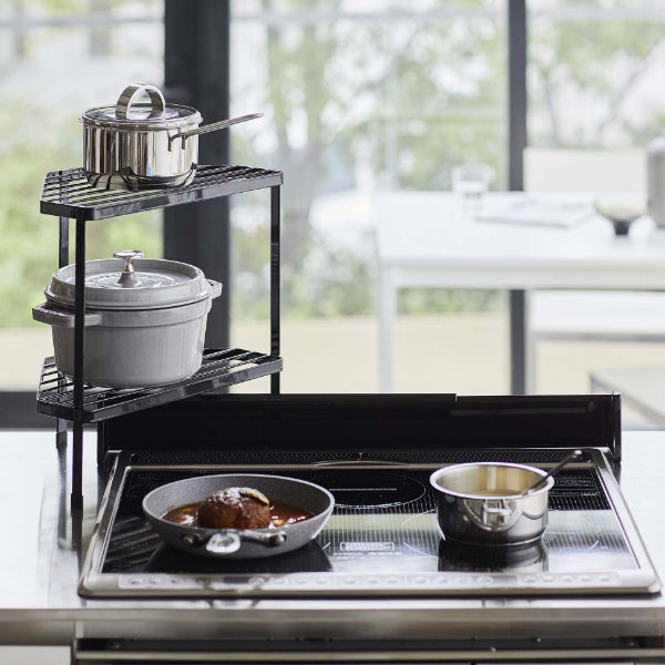 tower 山崎実業 排気口カバー上コンロコーナーラック タワー 2段