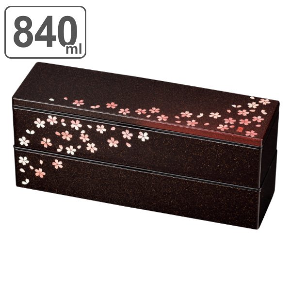 HAKOYA お弁当箱 2段 840ml スリム 二段ランチ 茜桜 （ 弁当箱