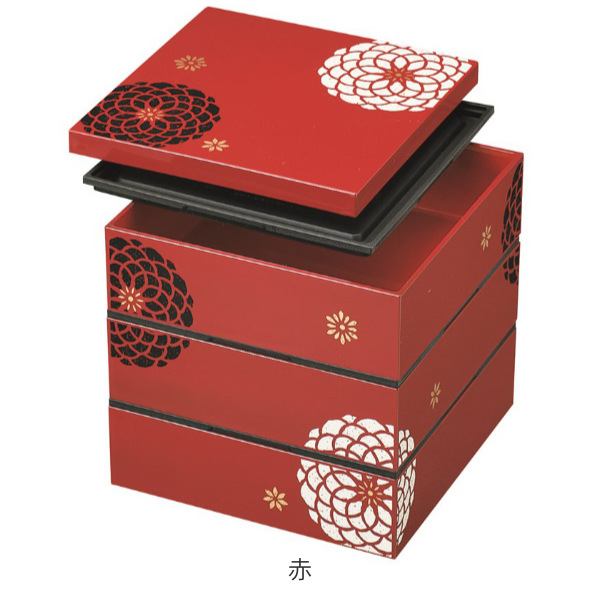 HAKOYA 重箱 弁当箱 3段 3900ml 18cm角 3人 4人 三段重 百華 （ お重