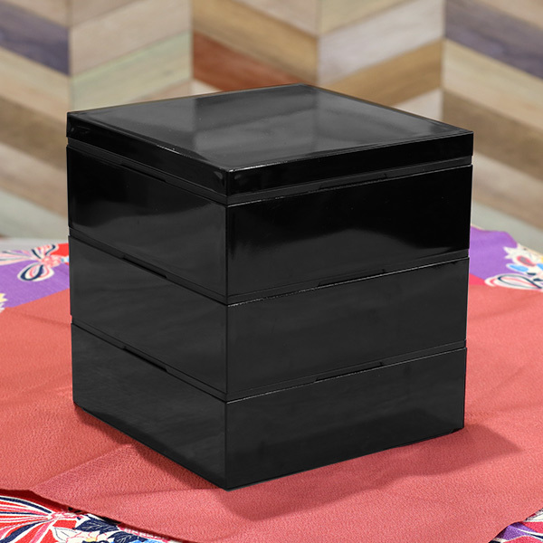 HAKOYA 弁当箱 重箱 3段 3900ml 4人 5人用 18cm 角 三段重 黒内朱