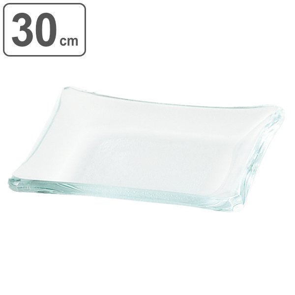 プレート 30cm L 反り角 M.STYLE グランデヴェートロ 皿 食器 ガラス