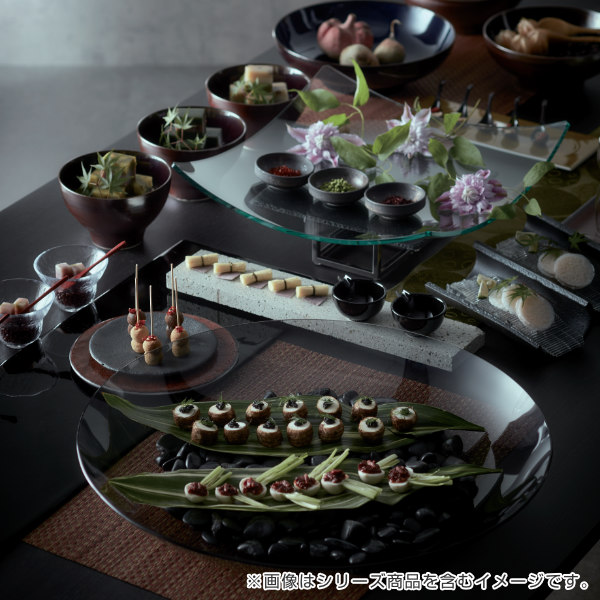 プレート 30cm L 反り角 M.STYLE グランデヴェートロ 皿 食器 ガラス