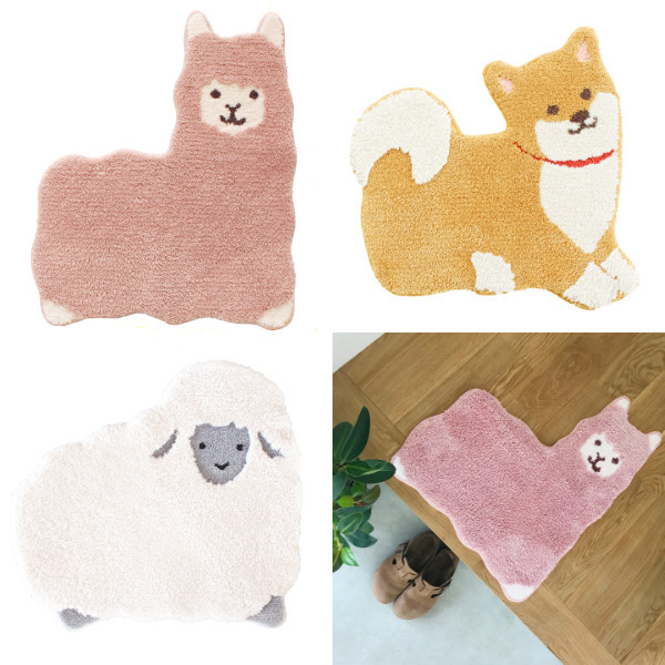 トイレマット 52×63cm ファンディットアニマル アルパカ （ 丸洗い