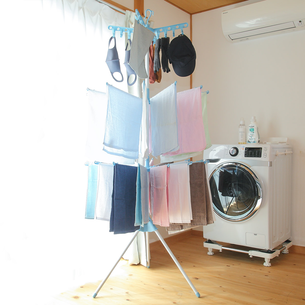 物干し 室内 コスモス 3段 （ 室内物干し パラソル タオル タオル