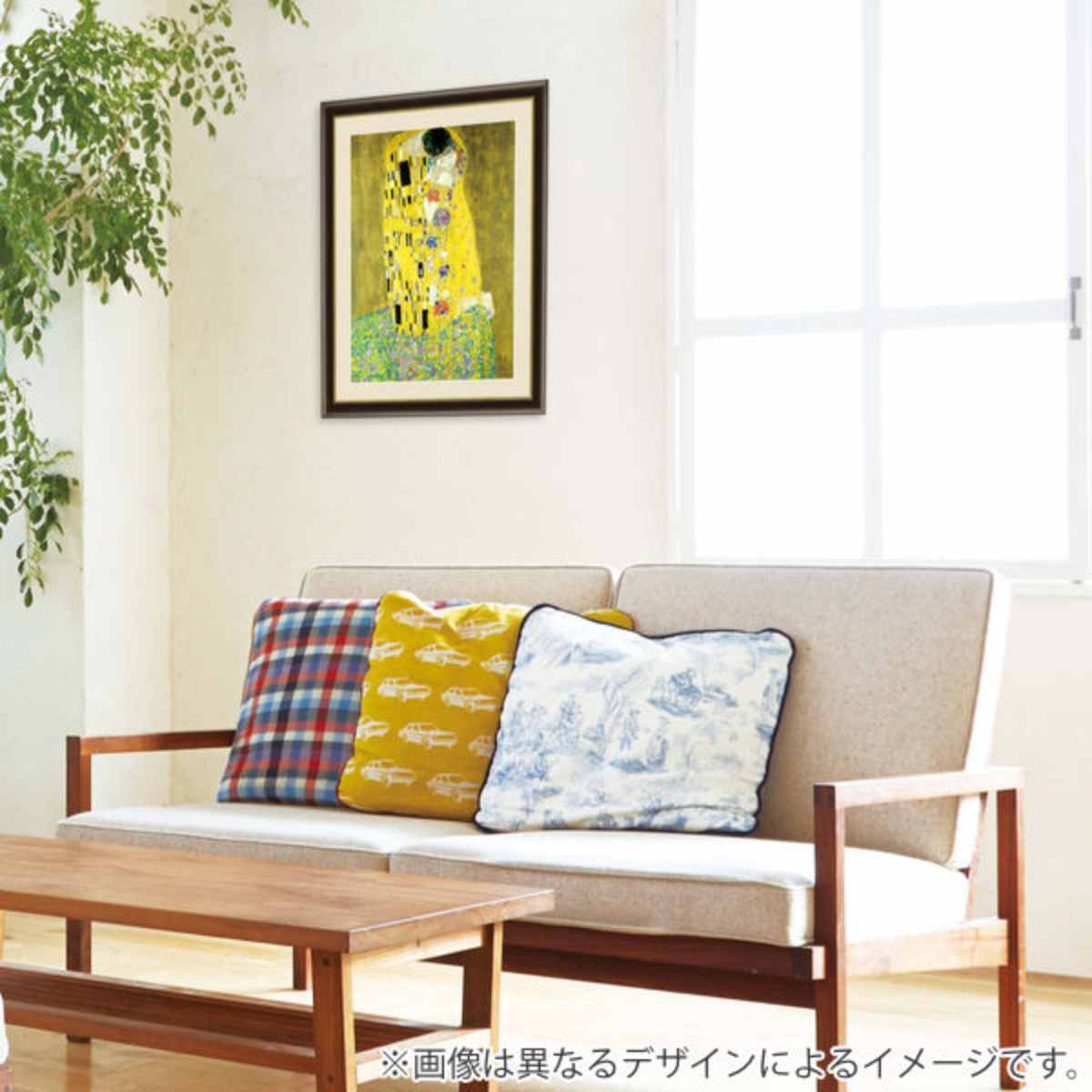 絵画 『自転車と白樺』 34×42cm 青木奏 額入り 巧芸画 インテリア