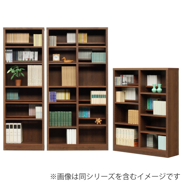 本棚 木製 コミックシェルフ 前後分割可動棚 日本製 幅90cm 高さ120cm