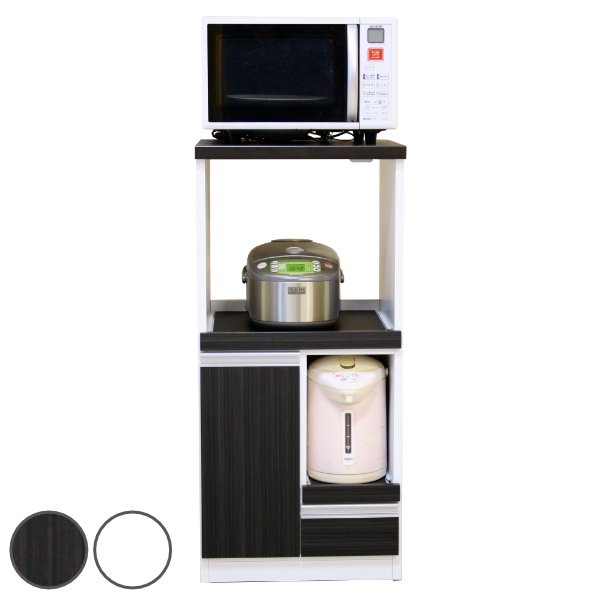 レンジ台 木製 家電ラック 省スペース 片開きタイプ 日本製 幅48cm （ キッチンラック キッチンボード キッチン収納 国産 完成品 ）