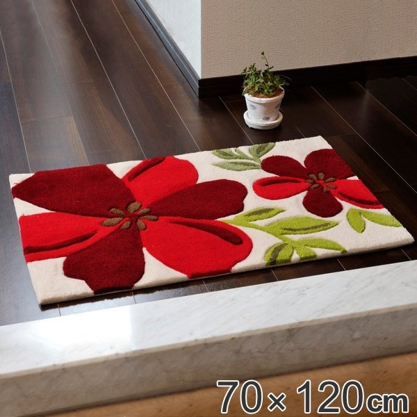 玄関マット 屋内用 アベル 50x80cm （ マット 玄関 室内 部屋 花