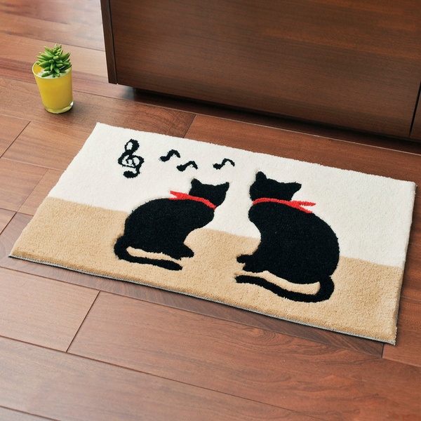 玄関マット 屋内用 キャット 45x75cm （ マット 玄関 室内 部屋 ねこ