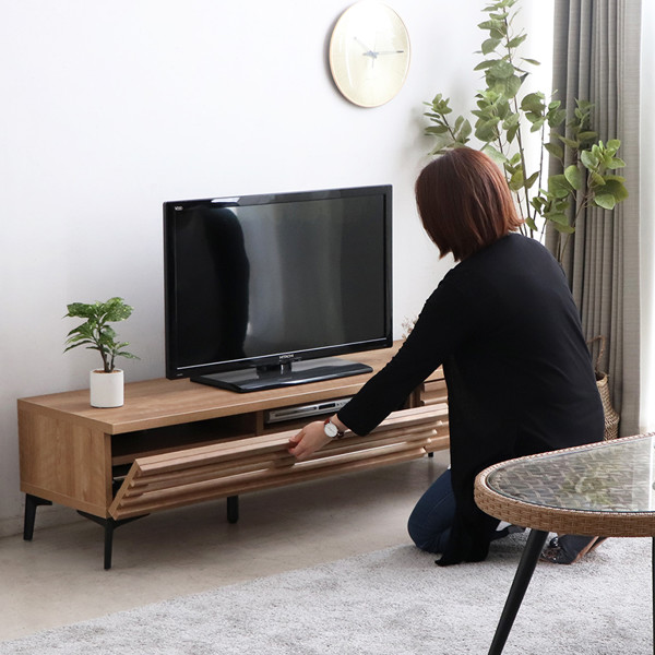 東馬（Tohma） テレビ台 ローボード ルーバーデザイン スチール脚 日本