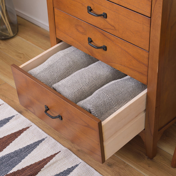 ミニチェスト 4段 天然木 エスニック調 Timber 幅60cm （ 収納