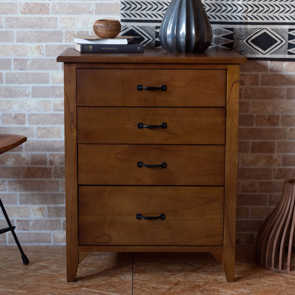 ミニチェスト 4段 天然木 エスニック調 Timber 幅60cm （ 収納