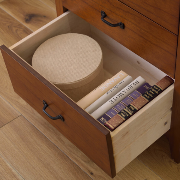 ライティングチェスト 引出し 3段 天然木 エスニック調 Timber 幅60cm