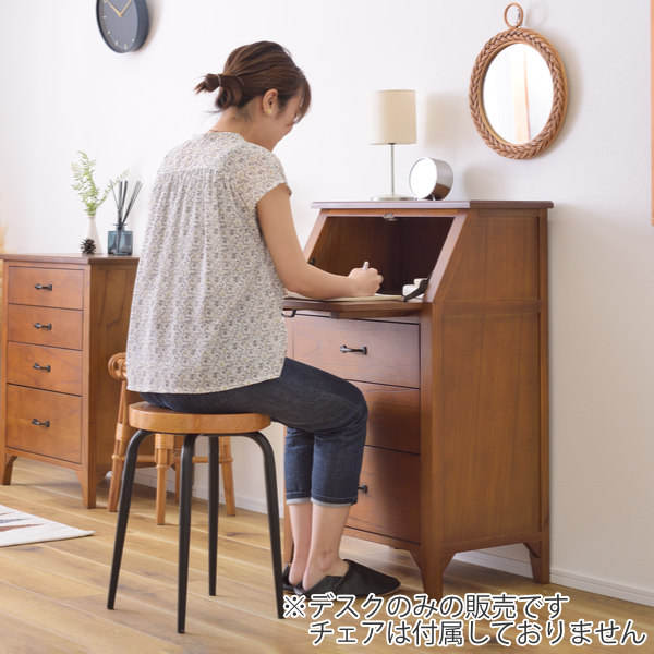 ライティングチェスト 引出し 3段 天然木 エスニック調 Timber 幅60cm