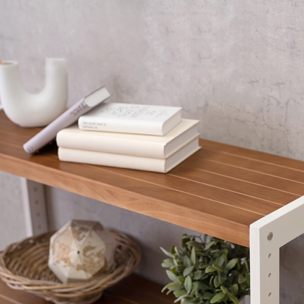 オープンラック 4段 ワイド 木製 フリーラック 幅90cm （ 木製ラック