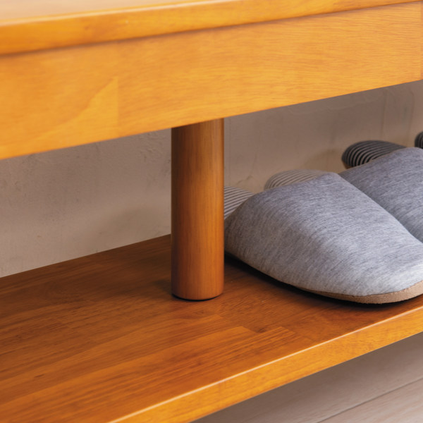 【幅70cm】　天然木一枚板の棚付きスリムベンチ 幅70cm】 天然木一枚板の棚付きスリムベンチ - メルカリ