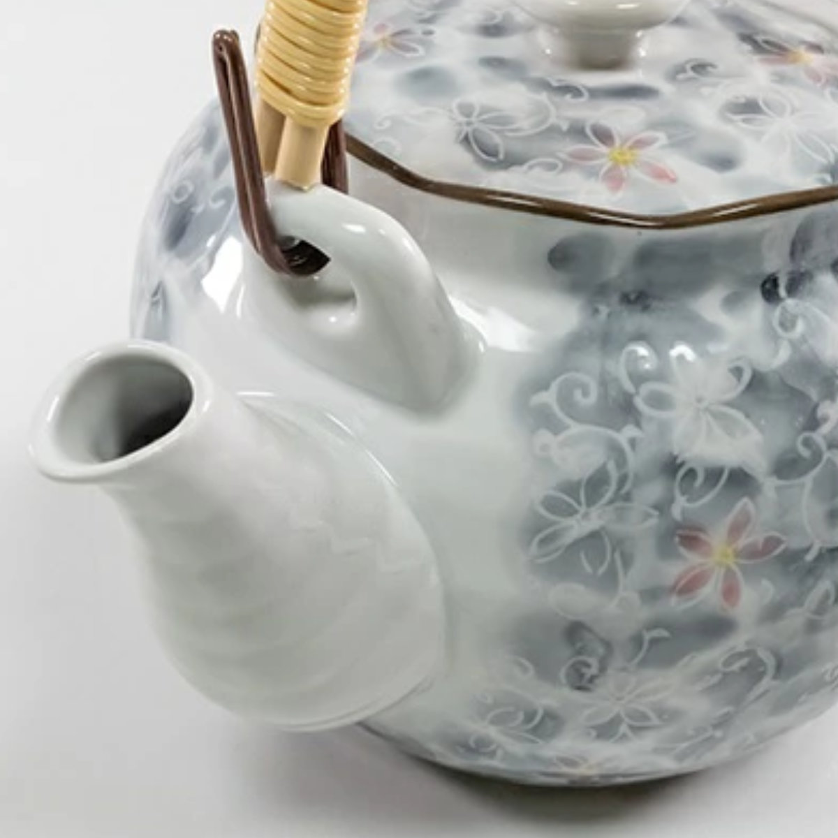 土瓶急須 1.7L 8号 墨小花 茶こし付き 急須 陶器製 （ 食洗機対応 土瓶