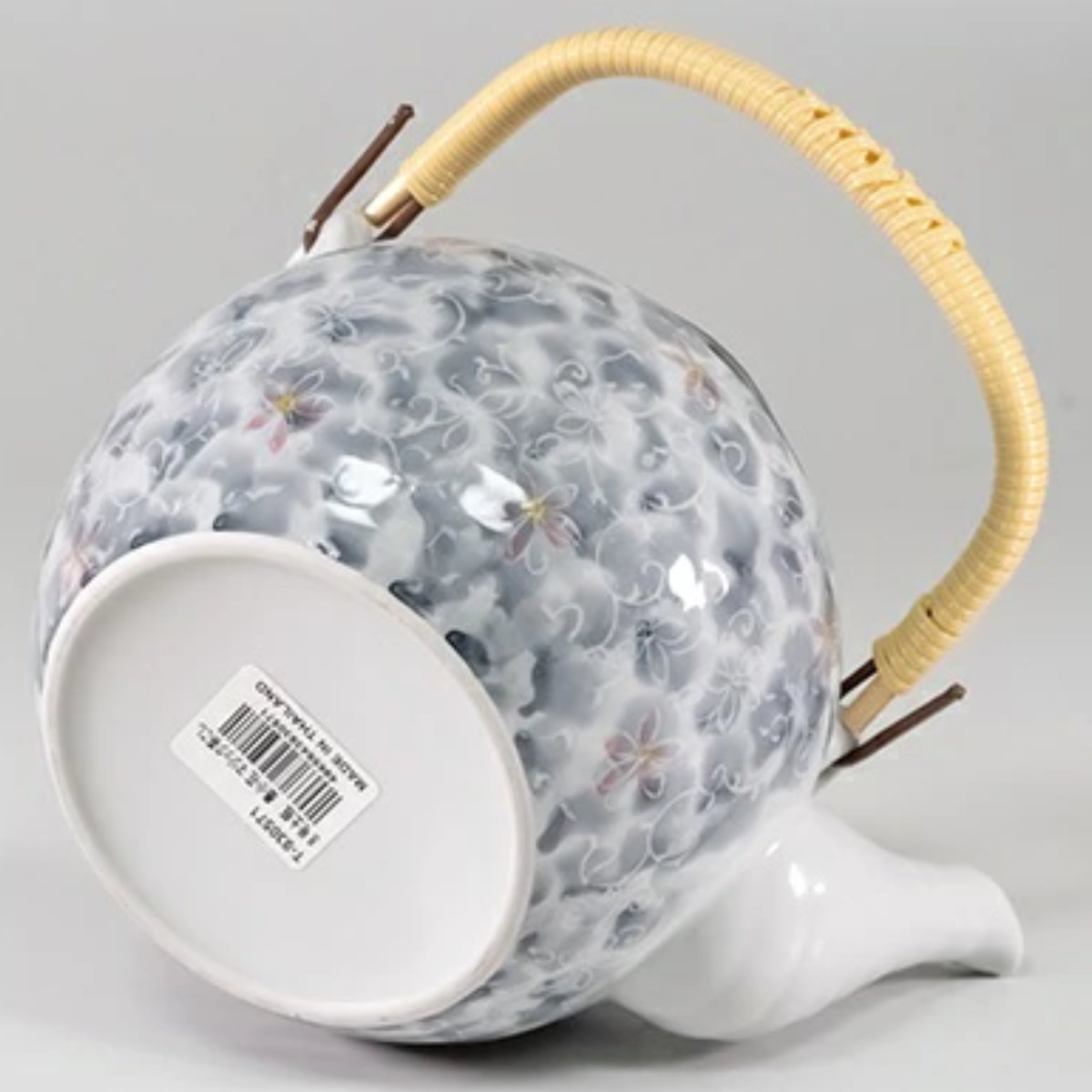 土瓶急須 1.7L 8号 墨小花 茶こし付き 急須 陶器製 （ 食洗機対応 土瓶