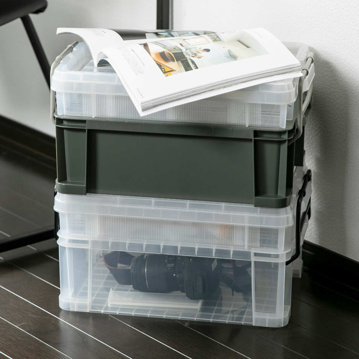 JEJアステージ 収納ボックス 幅29.5×奥行44.3×高さ22.3cm 2段 NW