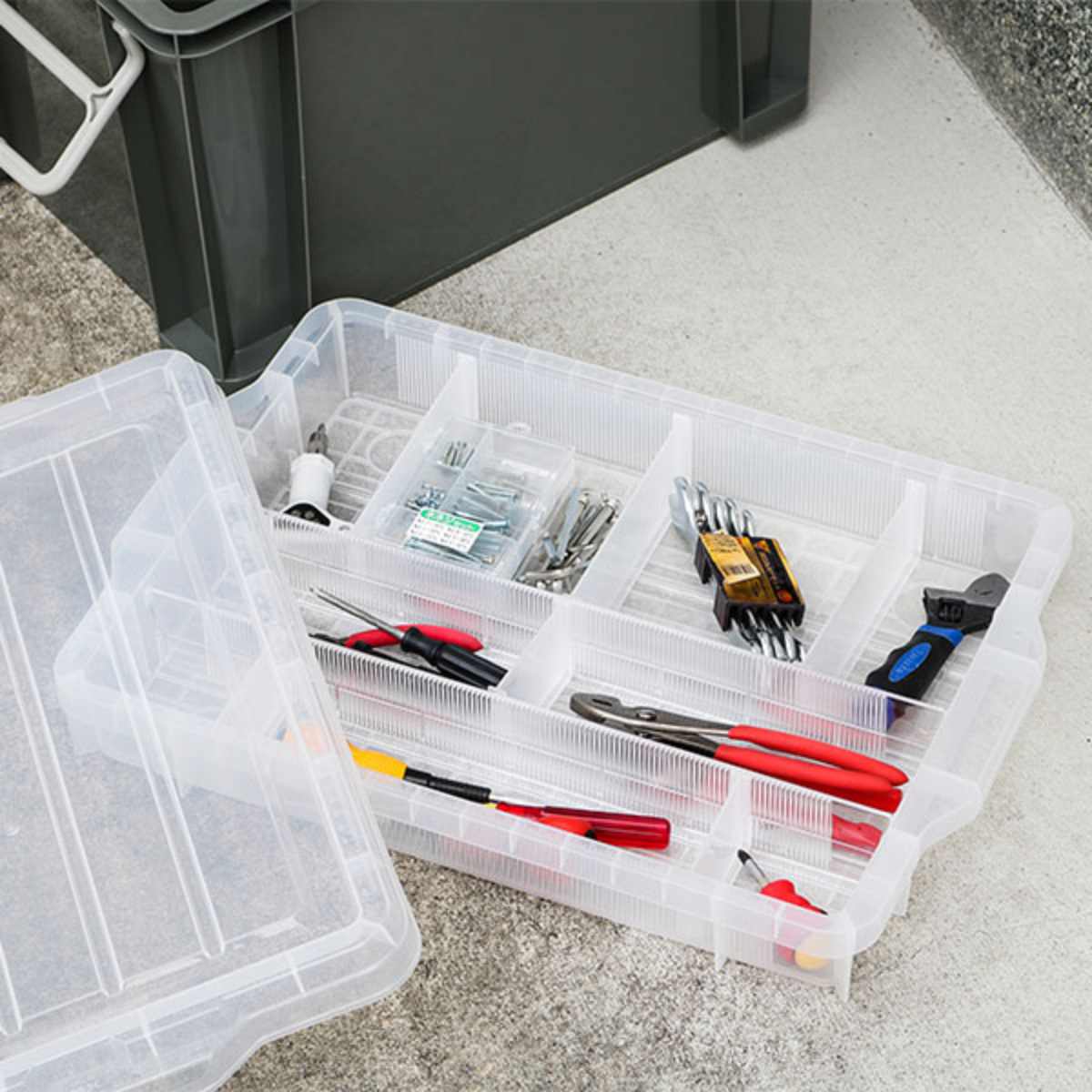 JEJアステージ 収納ボックス 幅37.9×奥行54.5×高さ39cm 2段 NW （ フタ