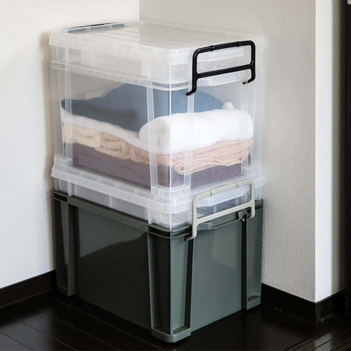 JEJアステージ 収納ボックス 幅37.9×奥行54.5×高さ39cm 2段 NW （ フタ