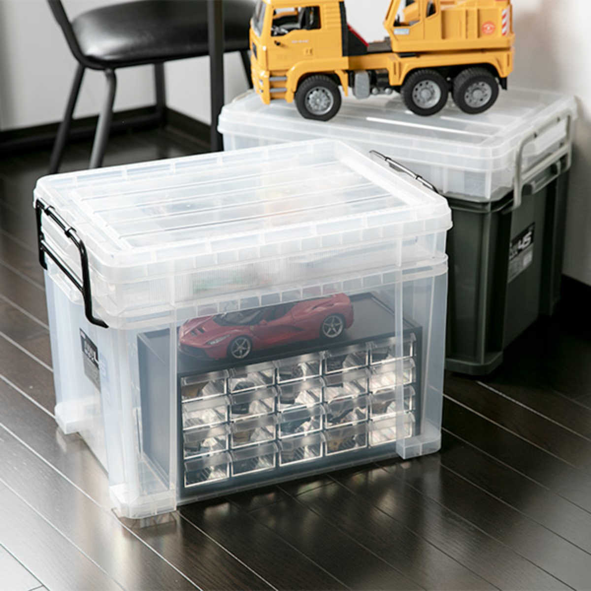 JEJアステージ 収納ボックス 幅37.9×奥行54.5×高さ39cm 2段 NW （ フタ