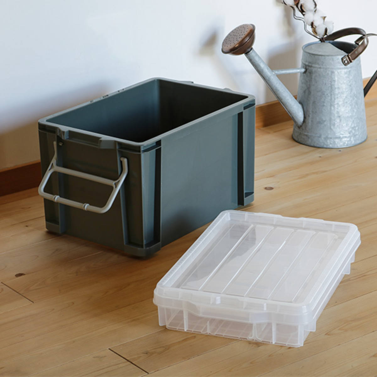 JEJアステージ 収納ボックス 幅37.9×奥行54.5×高さ39cm 2段 NW （ フタ