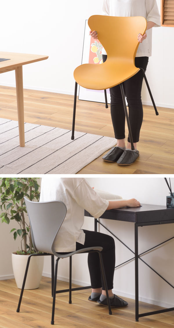 東谷 チェア 座面高47cm スタッキング 軽量 ポリプロピレン 北欧