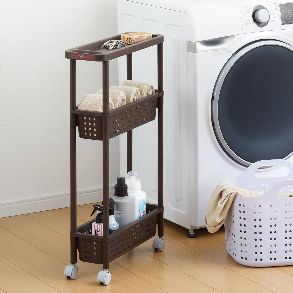 ②頑丈隙間ワゴン ブラウン 幅33cm 未使用品 211020000287701.jpg?ts=