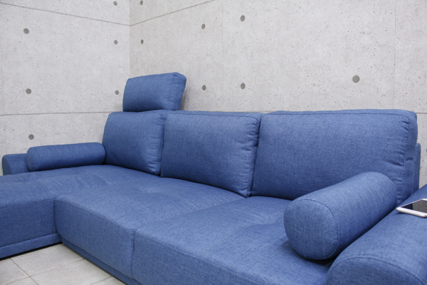 ソファ 三人掛け 幅209cm L字 ファブリック カウチソファ ローソファ