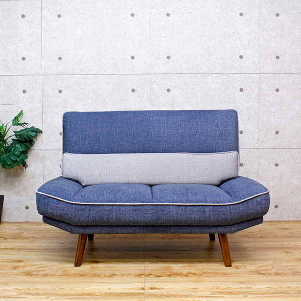 青いファブリックソファ 2人掛け コンパクト！ 2人掛け]コンパクトソファ｜セミオーダー感覚で選べる21色