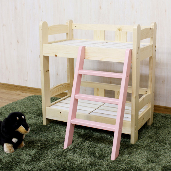 ペットベッド 2段 幅70cm 木製 すのこ はしご付き ( ベッド ペット用 ペットベッド 2段 幅70cm 木製 すのこ はしご付き ( ベッド ペット用