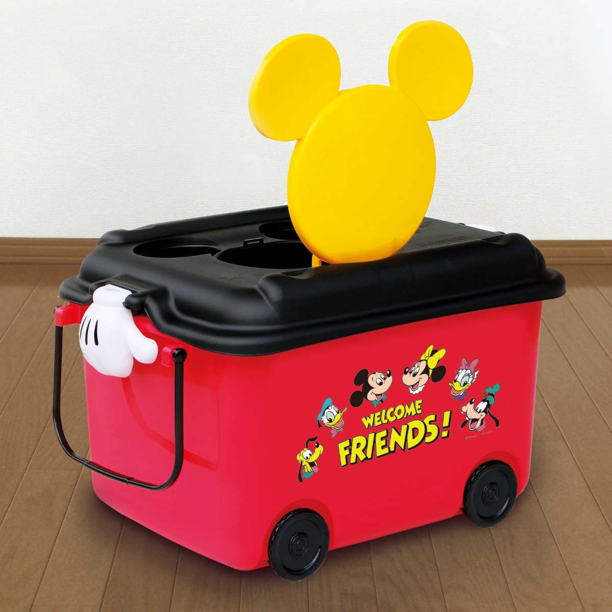 おもちゃ箱 ミッキーマウス キャスター付き （ 収納ボックス ふた