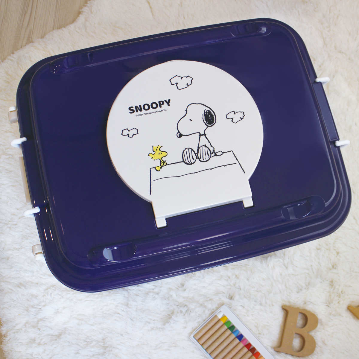 おもちゃ箱 スヌーピー キャスター付き （ 収納ボックス ふた おもちゃ