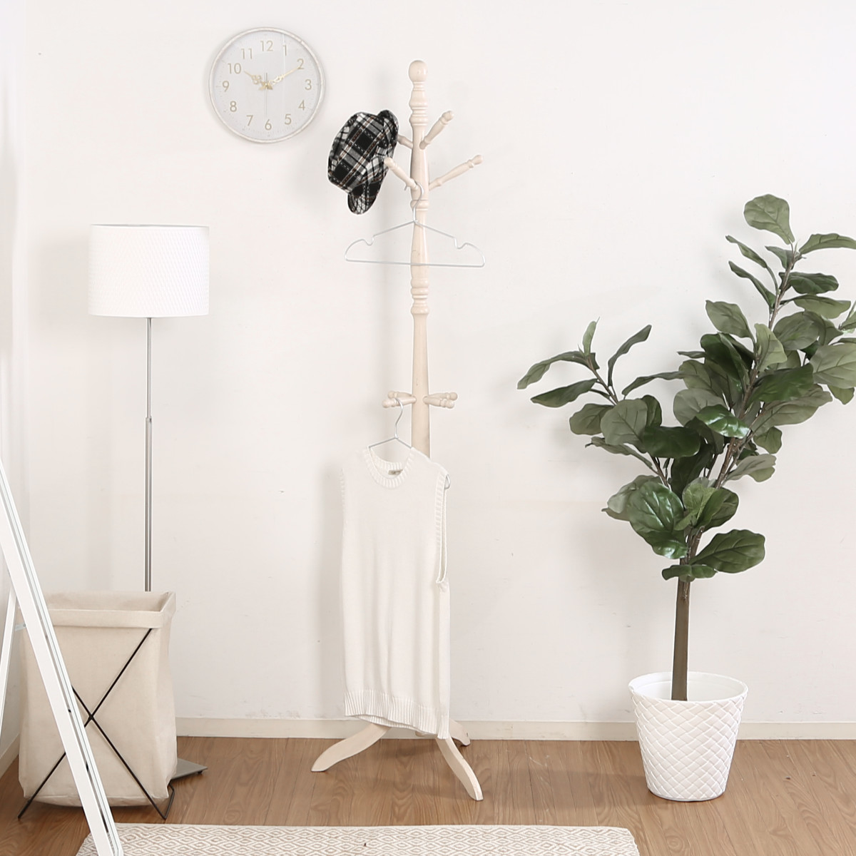 不二貿易（Fuji Boeki） ポールハンガー 木製 アンティークコート