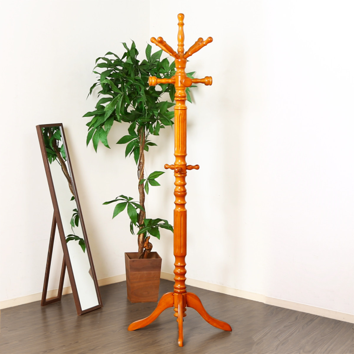 ꧁イタリア製家具꧂ポールハンガーラック コート 不二貿易（Fuji Boeki） ポールハンガー 木製 イタリアンコート