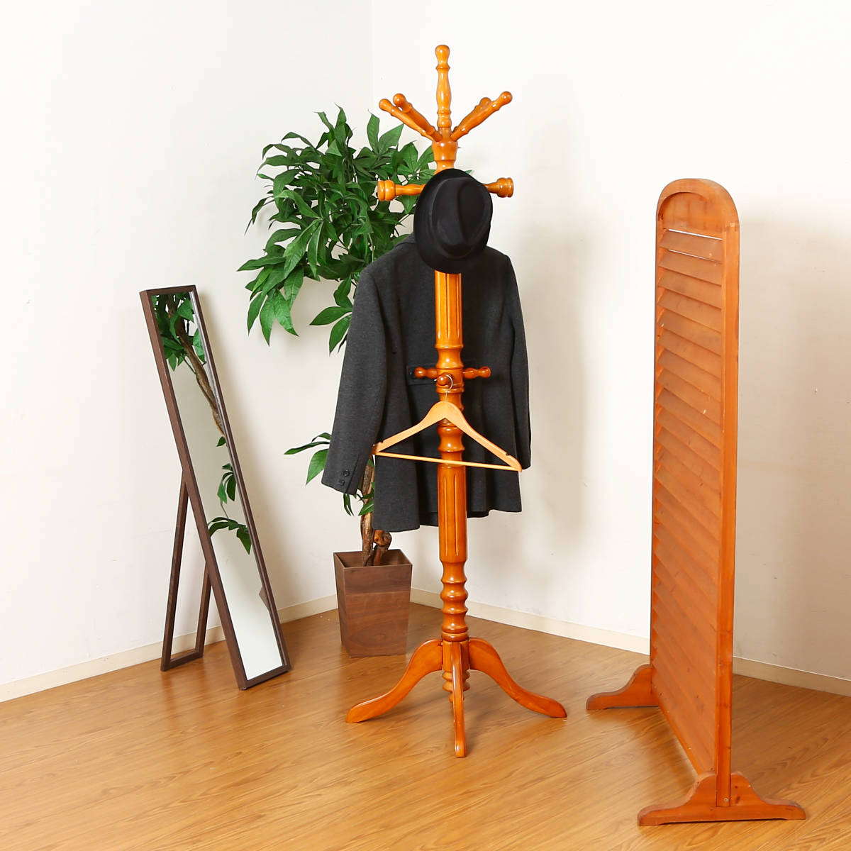 不二貿易（Fuji Boeki） ポールハンガー 木製 イタリアンコート
