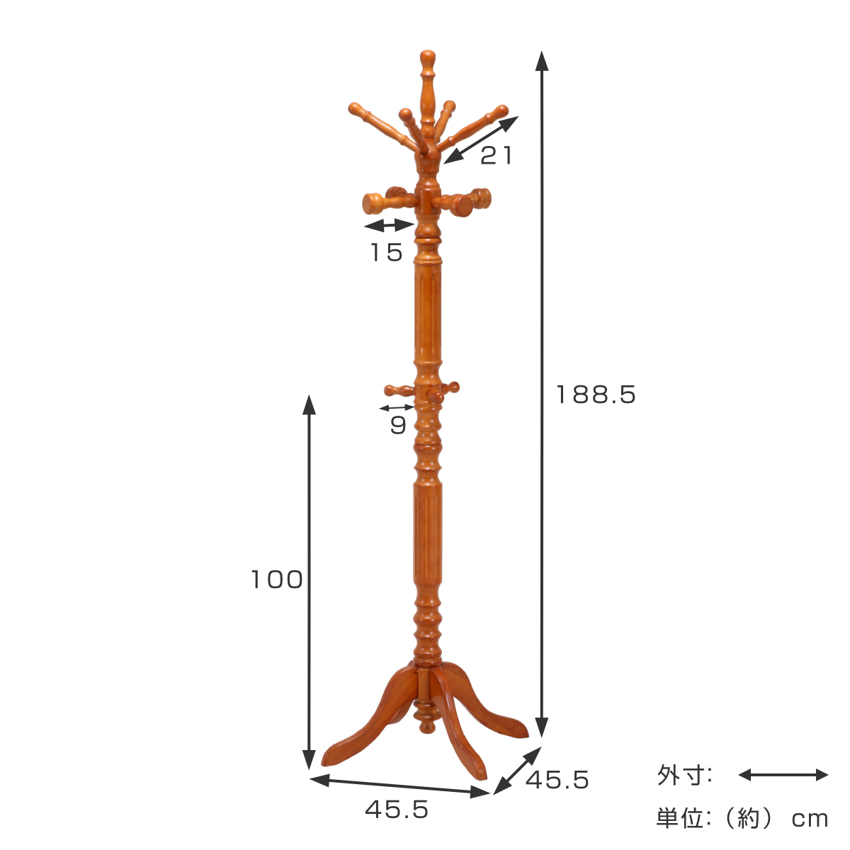 不二貿易（Fuji Boeki） ポールハンガー 木製 イタリアンコート
