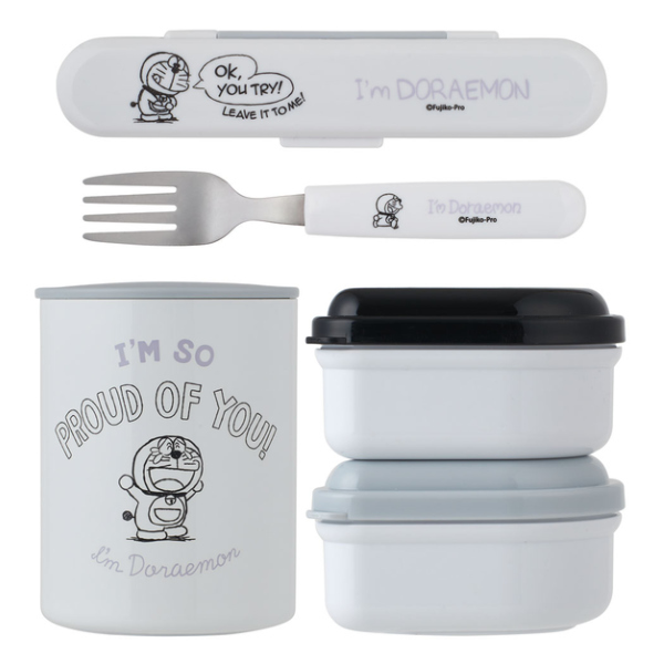 【新品】ドラえもん 抗菌ランチボックス＆カトラリー＆タンブラー 3点セット スケーター 弁当箱 保温 560ml 抗菌 保温ジャー付ランチ アイム