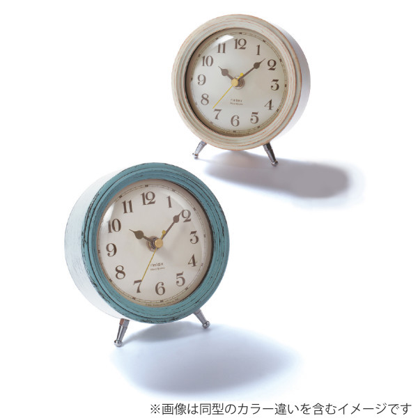 置き時計 エアリアルレトロミニWH 時計 インテリア アナログ ホワイト