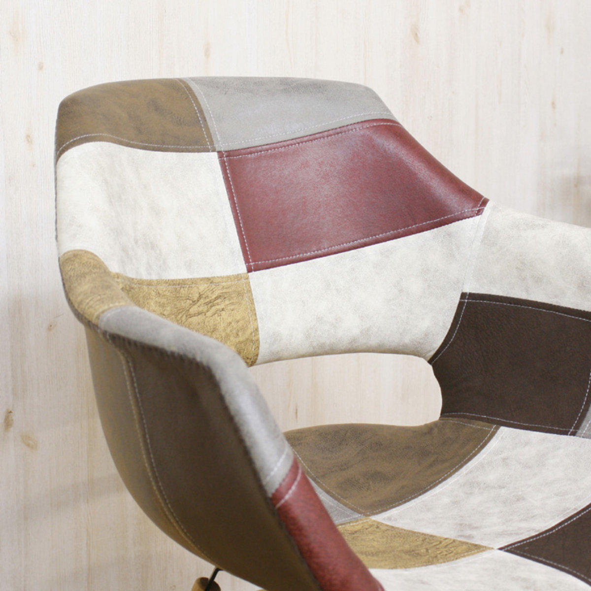 チェア 座面高45cm パッチワーク 肘掛け イームズ風 （ ダイニング