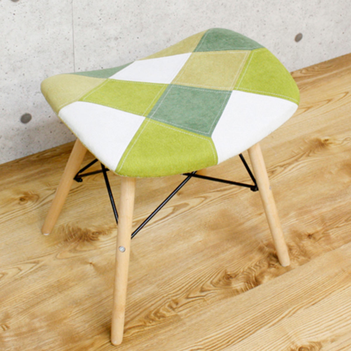 スツール 高さ45cm パッチワーク 木製 （ チェア イス 椅子 チェアー